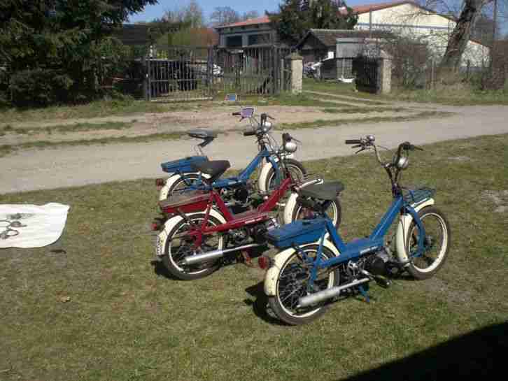 3 x Simson Mofa SL1, Bj.71 aus Sammlung, 1x rot 2x Blau