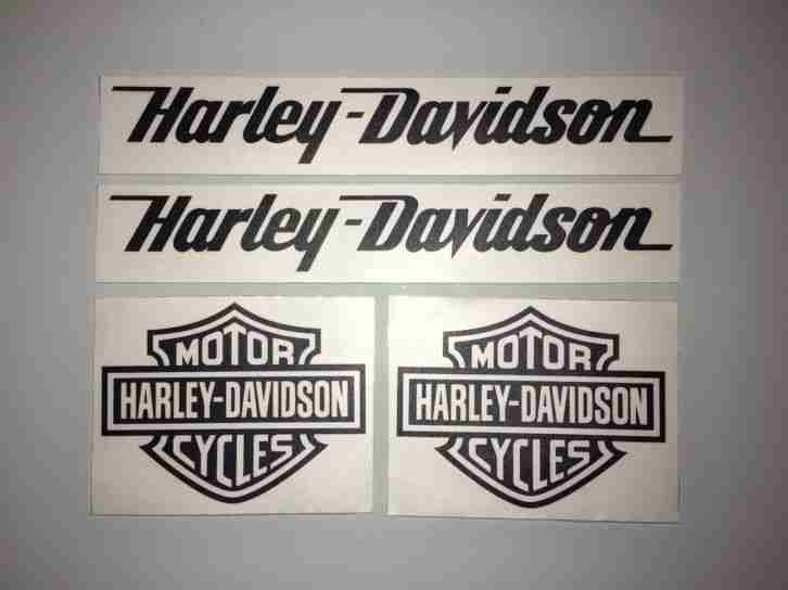 4 x Harley Davidson Aufkleber in schwarz