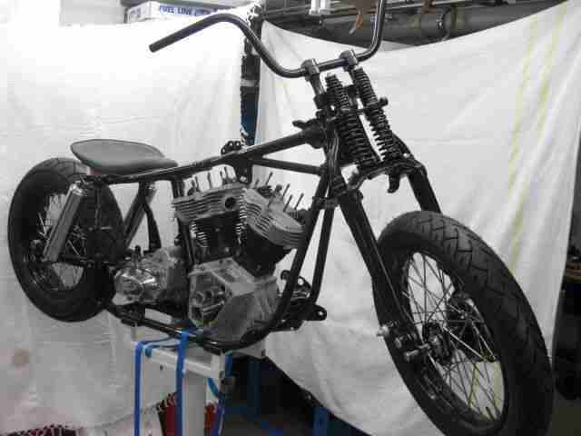 75 Shovelhead Harley Davidson Motor Schwingrahmen Springergabel Rundschwinge