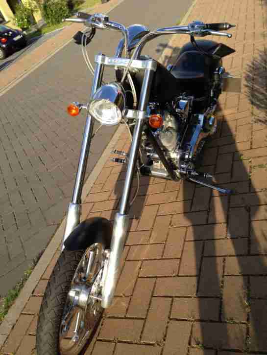 AMERICAN IRONHORSE Harley in schwarz MATT mit 280er TEXAS CHOPPER