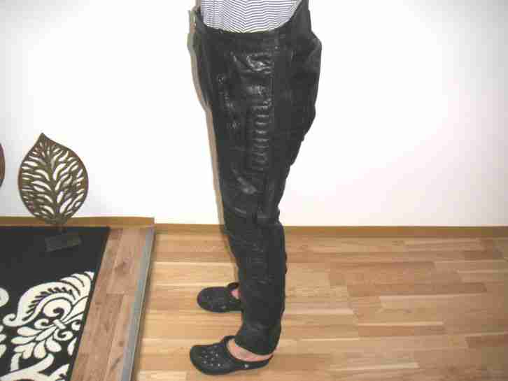 Alte ES Motorrad Lederhose Gr.52 Top.