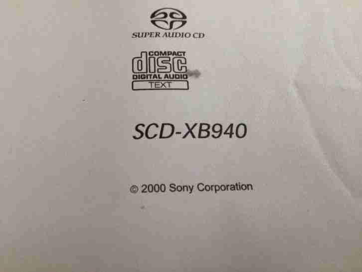 Anleitung Sony SACD Player SCD XB940 QS