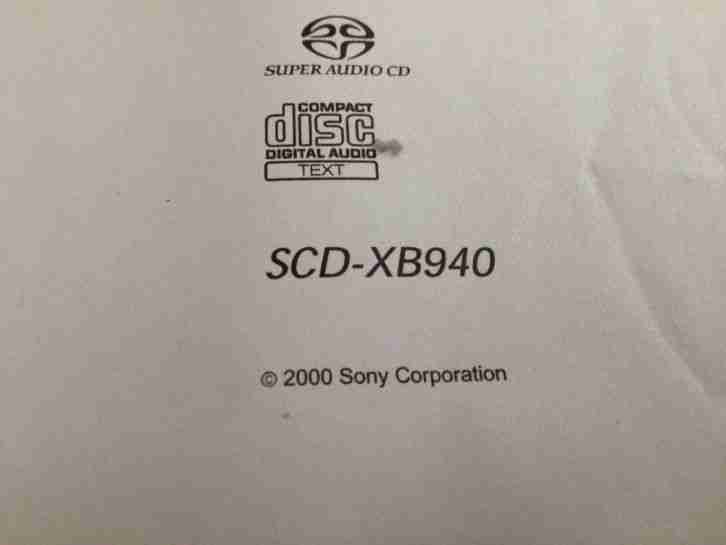 Anleitung Sony SACD Player - SCD-XB940 QS