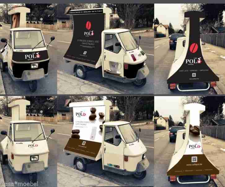 Ape 50 mit Werbesegel