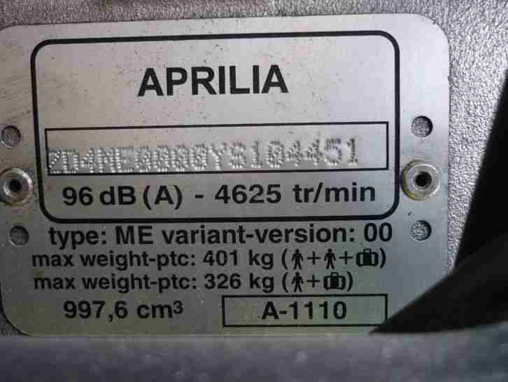 Aprilia RSV1000 Mille, Steetfighter, Fahrgestell fahrfertig