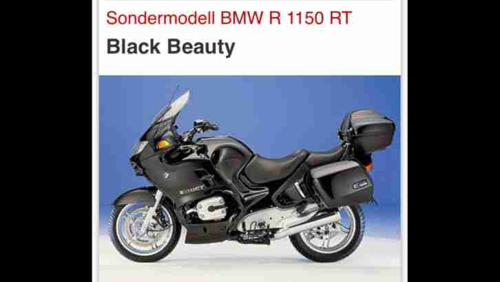 BMW R 1150 RT Last Edition Limitiertes Sondermodell aus 2005 Black Edition