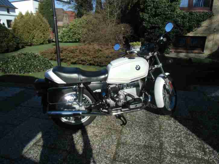 BMW R 45 N, Alpine weiss, mit Koffern, bester Originalzustand! >18000 km