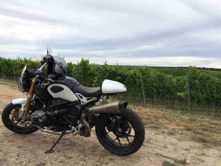 BMW R nineT, EZ 2014, Einsitzer mit hohem Akrapovic und Rizoma/Wunderlich Teilen
