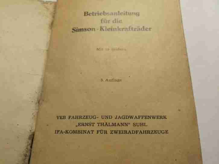 Betriebsanleitung SIMSON