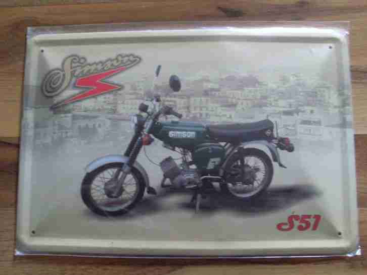 Blechschild Simson S51 30 x 20 cm
