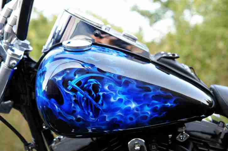 Cooler Airbrush Chopper Harley Davidson
