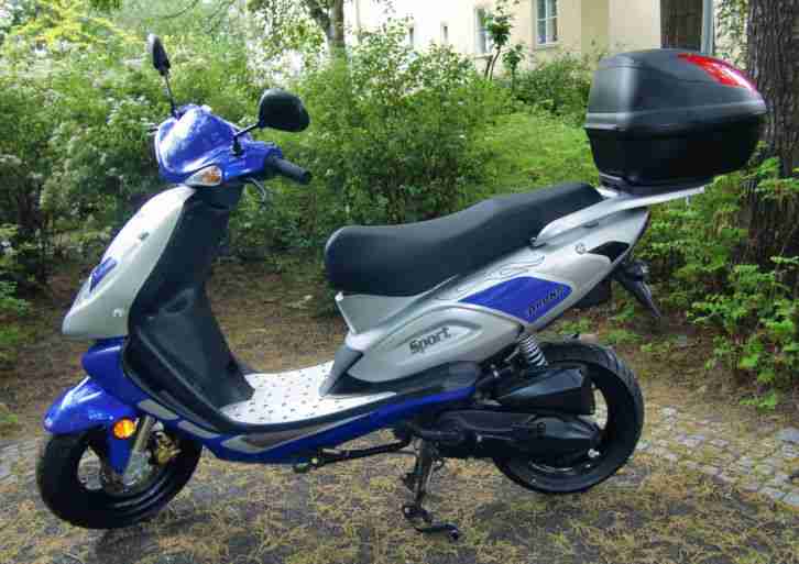 Corona Sport Edition Roller mit Top Case und Fußrasten - (25 Km/h Mofa )