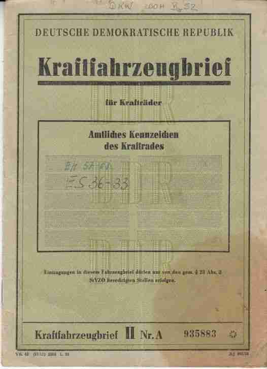 DKW Baujahr 1952 zum Neuaufbau ist