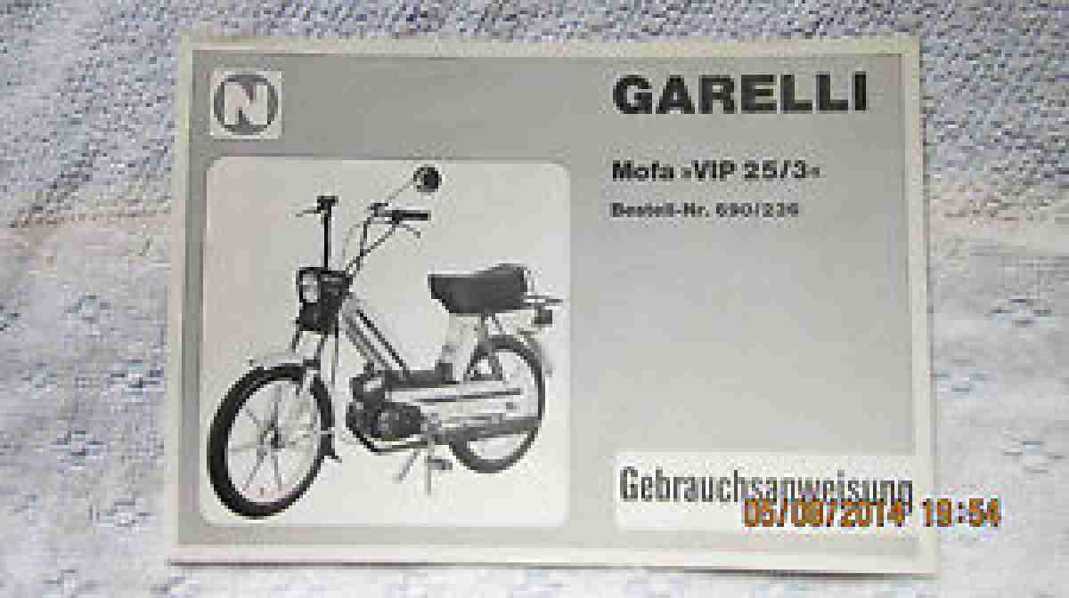 Garelli Bedienungs und Wartungsanleitung Mofa VIP 25/3 neu