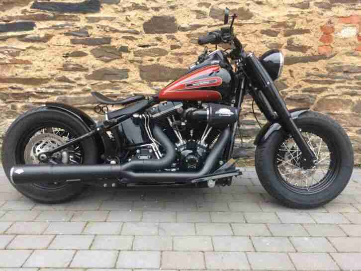 HARLEY DAVIDSON FLS Slim Softail Schwarz/Rot Bobber 103“ keine Fat Boy