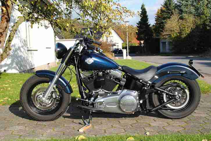 HARLEY DAVIDSON Softail Slim FLS * Penzl * Heckumbau * Tieferlegung * blau