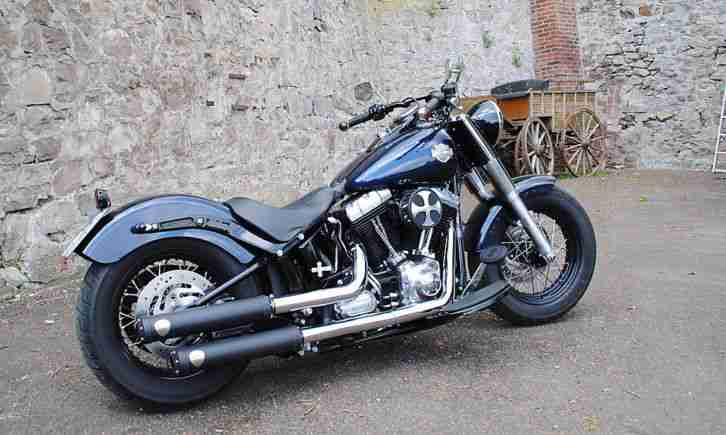 HARLEY DAVIDSON Softail Slim FLS * Penzl * Heckumbau * Tieferlegung * blau