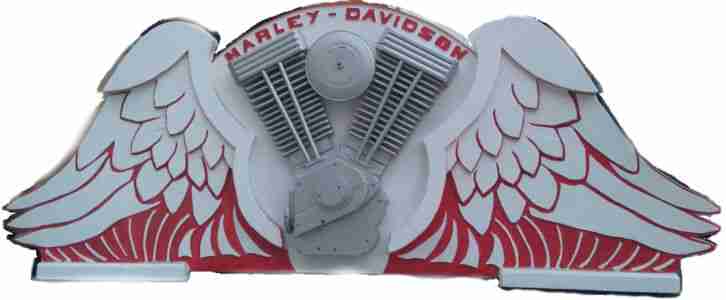 Harley Davidson 2,5m x 1m Handarbeit aus Holz Buche ca.65kg