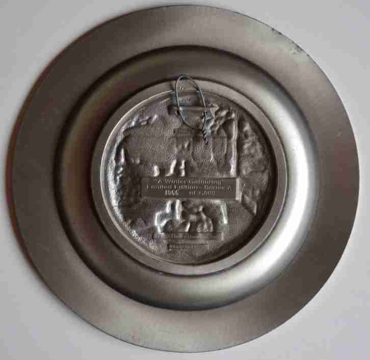 Harley Davidson A winter gathering 1988 pewter plate, collectible
