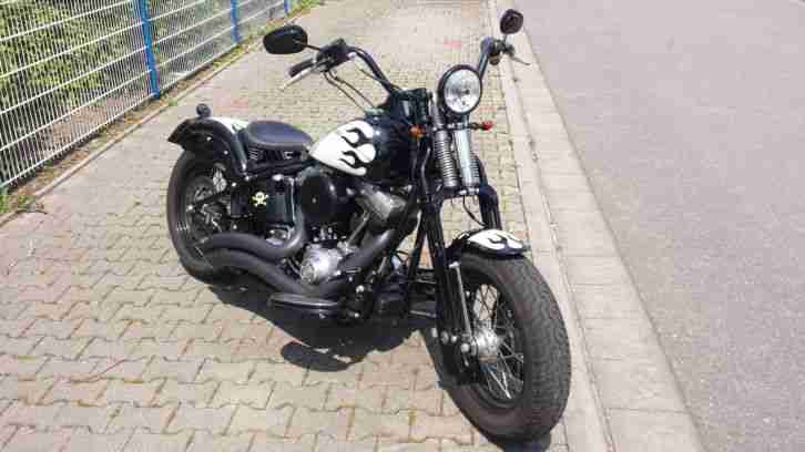 Harley Davidson Cross Bones FLSTSB "White Spirit" TÜV 03/19 Bobber