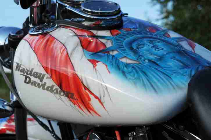 Harley-Davidson Dyna Low Rider, 21", Ledersitz, Airbrush, tiefer, Küryakyn, VB