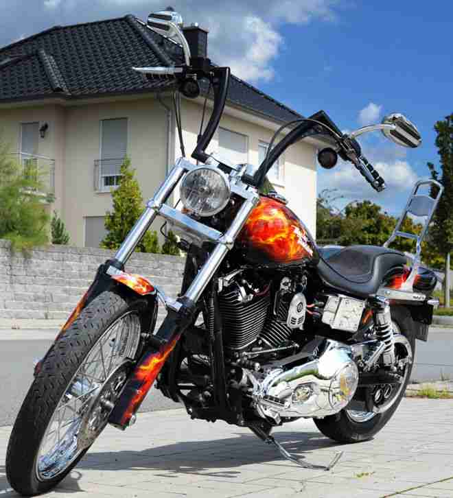 Harley-Davidson Dyna Wide Glide Airbrush Sonderedition LED Spiegel HD Küryakyn