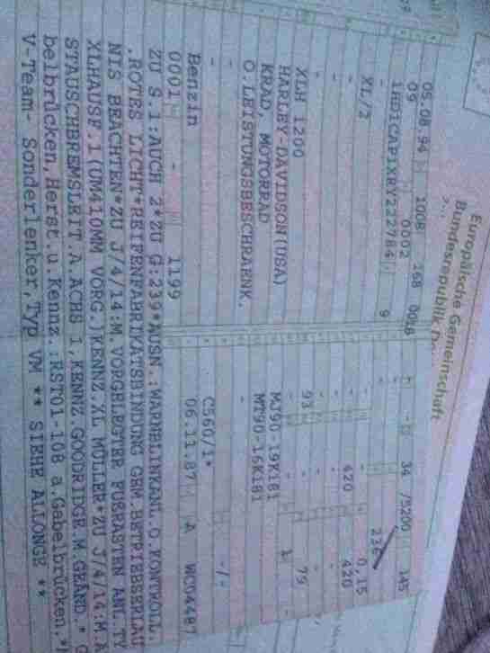 Harley Davidson Sportster XL 1200 Bj. 94 mit 5 Gang