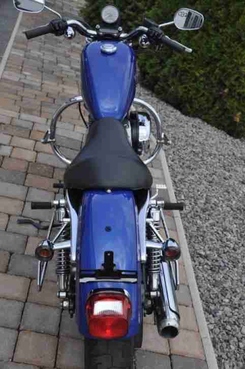 Harley Davidson, Sportster XL883, EZ 2008, 13000 K, blau, Milo-Auspuff