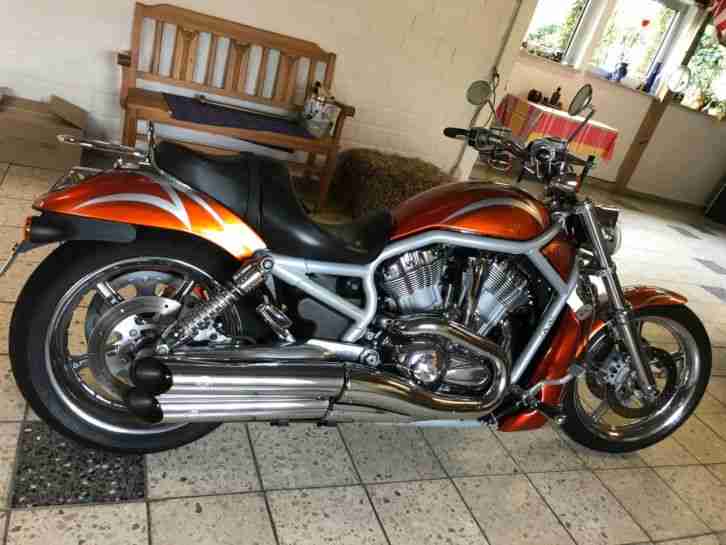 Harley Davidson V Rod V-rod HD custom metallic Lack, S&S Auspuff, Chrom Felgen
