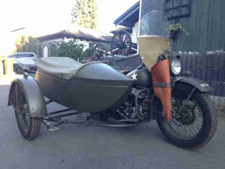 Harley Davidson WLA WL WLC Gespann Flathaed 45 WLA Beiwagen