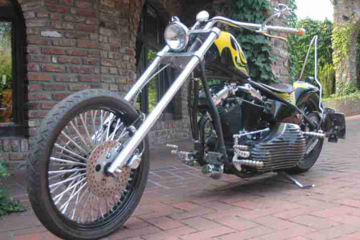 Harley Davidson wunderschöner klassischer Old School Chopper mit Airbrush