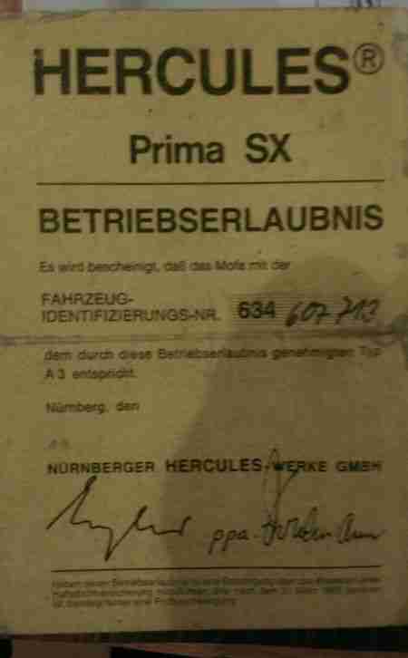 Hercules Prima SX Mofa