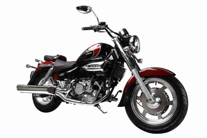 Hyosung Aquila Chopper GV 125 in schwarz/rot NEU