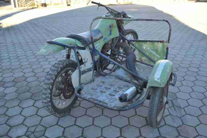 KAWASAKI KX 500 KX500 CROSS GESPANN BEIWAGEN CROSS RENNMOTORRAD LUFTGEKÜHLT