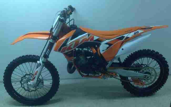KTM SX 125 Baujahr 2015, 54 Bh, HGS Auspuffanlage, VHM- Kopf