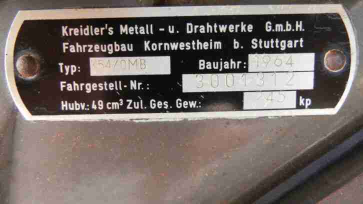 Kreidler Florett Mokick 3 Gang Fußschaltung BJ 1964 Mod K54 im Originalzustand