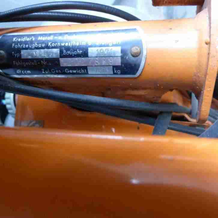 Kreidler Mofa MF4 orange - nicht fahrbereit - ohne Papiere