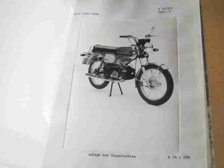 Kreidler Mustang Florett MF2 Schriftverkehr Kontruktionszeichnungen K54