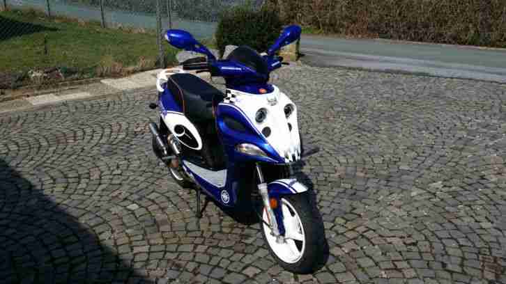 Kreidler RMC-E50 Sport Motorroller Scooter Roller Bj 2010 50cc Weiß Blau 55Kmh