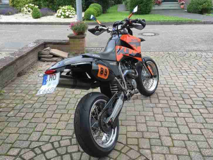 Ktm 660 SMC Akrapovic Komplettanlage TÜV Neu Reifen Neu Lc4