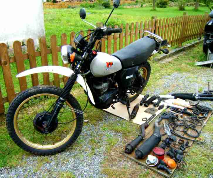 Kultmoped YAMAHA XT 500 1U6 mit Alutank,Baujahr 1980,Ersatzteile,Reparaturbuch!