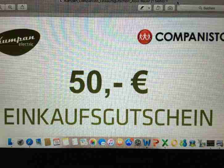 Kumpan electric Gutschein 50, € z.B. für