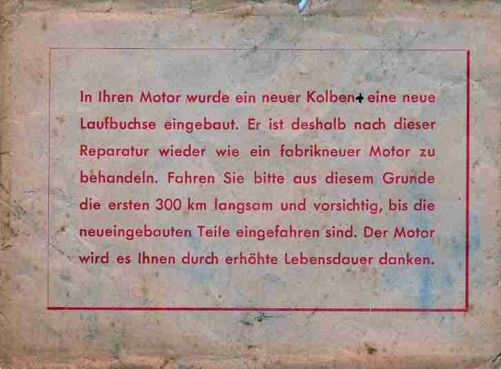 Lohmann Diesel Hilfsmotor Fahrradhilfsmotor an Triepad 1953