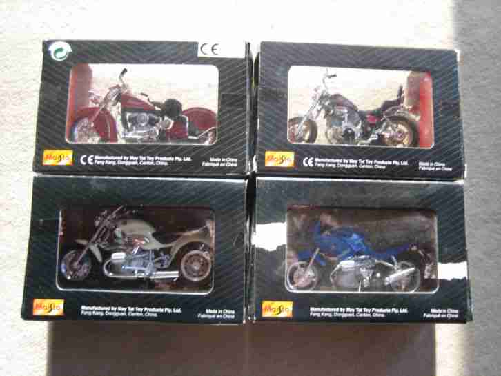 MAISTO Special Edition 4 Motorräder 1:18 u.a. BMW YAMAHA INDIAN NEU in OVP RAR