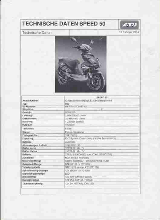 MOTORROLLER EXPLORER SPEED 50 / GENERIC MOTOR / GEDROSSELT 25 KM / IN ESSEN