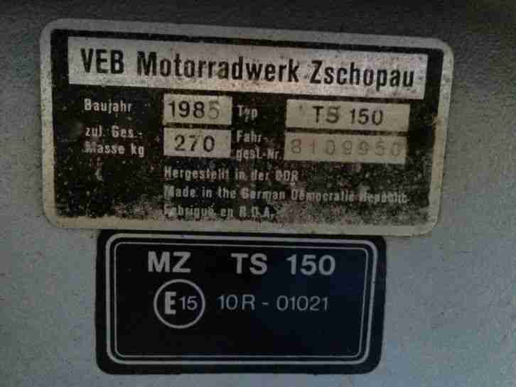 MZ 150 ccm im Original Zustand + Papiere fahrbereit