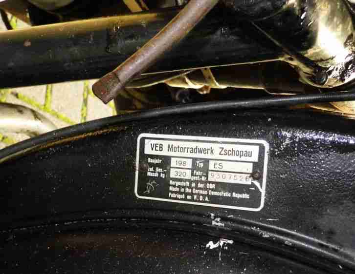 MZ ES2 250ccm Trophy mit Seitenwagen, Beiwagen (Bastlerfahrzeug)