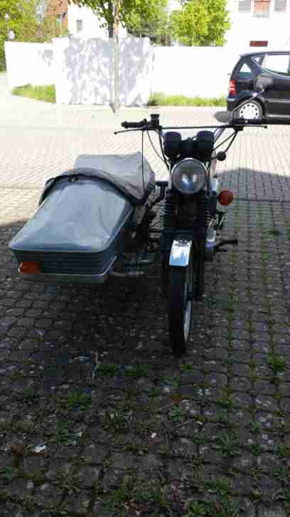 MZ ETZ 250 Motorrad Gespann, Fahrzeug+Seitenwagen,fährt einwandfrei,top Zustand