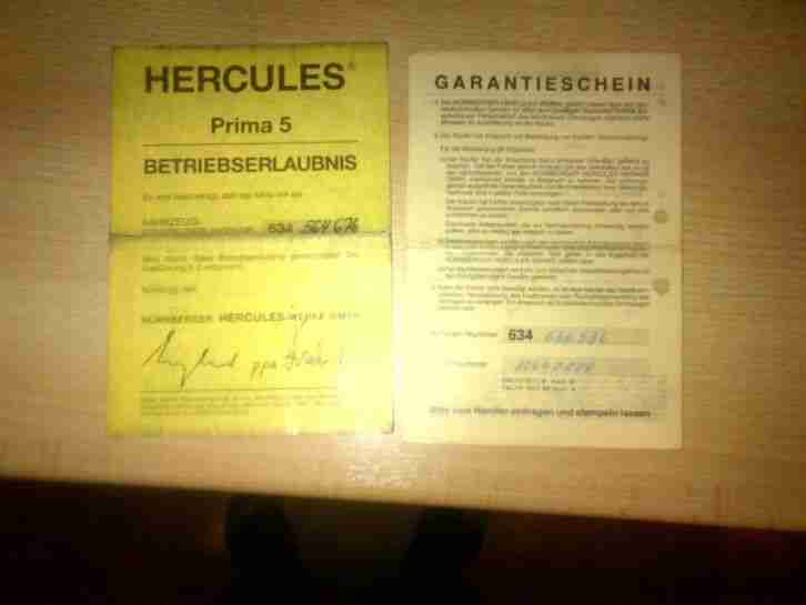 Mofa Hercules Prima 5 mit Papieren