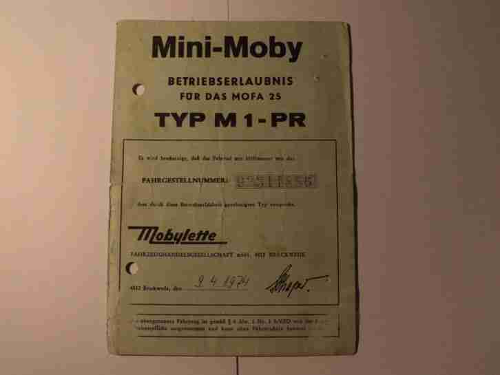 Mofa Mobylette M1 PR Motobecane Bj 1974 mit